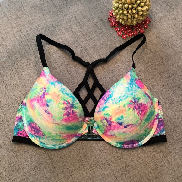 PINK Victoria's Secret Other - Victoria Secret Pink Tropical Lace Push Up Bra